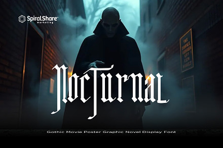 Nocturnal - Gothic Font, a Blackletter Font by SpiralShare Digital