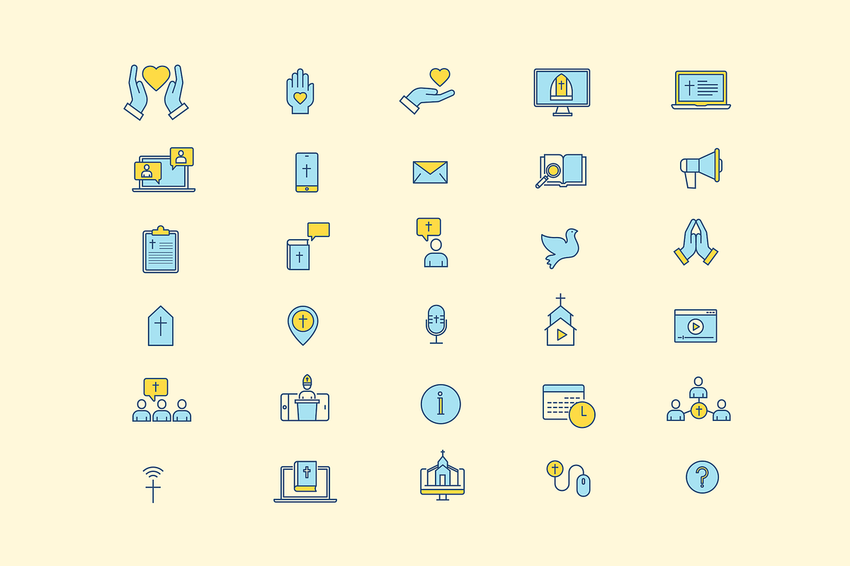 30 Online Church Icons, an Outline Icon by Creative VIP