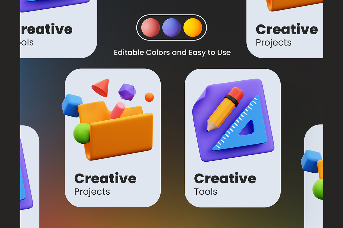 Graphic Design 3D Icons, an Object 3D Model by Rakata Studio (Photo 3 of 7)
