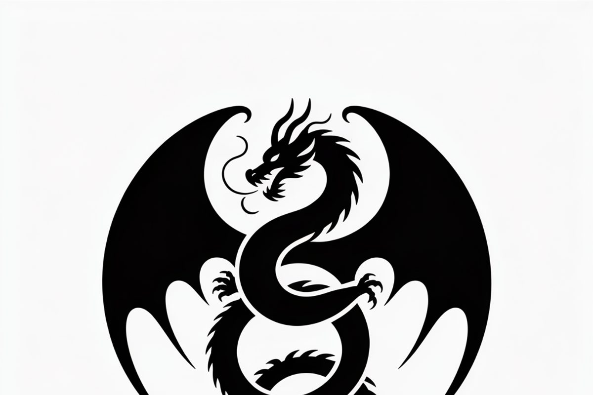 A bold dragon silhouette logo, an Illustration by Amazin_art (Photo 13 of 16)