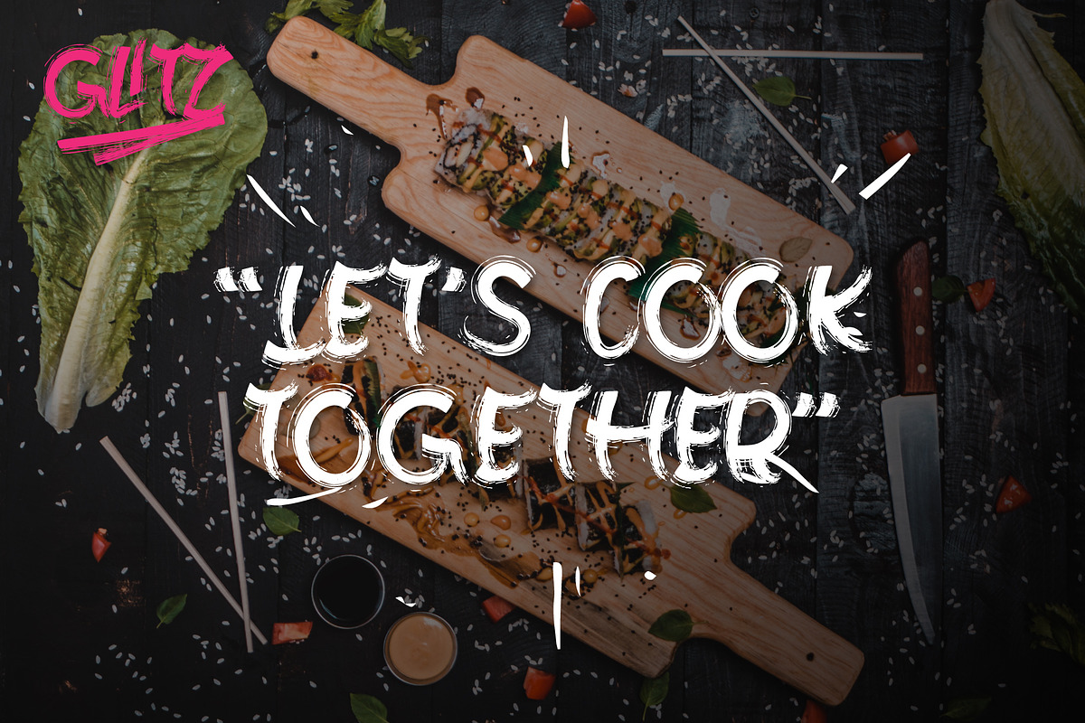 Glitz Brush, a Blackletter Font by Izalsye (Photo 2 of 9)