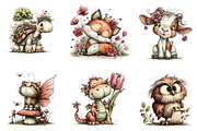 Magical springtime animals clipart, an Illustration by CreationArt (Thumbnail 3 of 6)