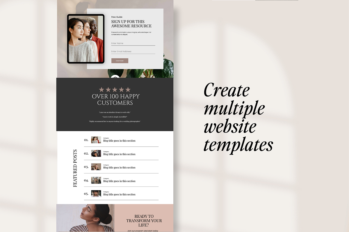 160+ Showit Add-On Canvas Templates, a Websites & App Template by Amanda Pena Design (Photo 3 of 11)
