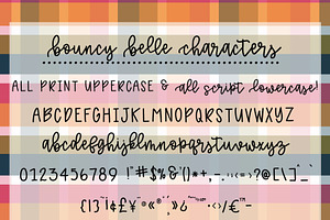 Bouncy Belle Hand Lettered Font