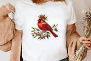 Watercolor Red Cardinal Christmas, an Illustration by Canvas Craft (Thumbnail 4 of 7)