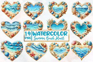 Summer Beach Heart Sublimation, an Illustration by Designworld