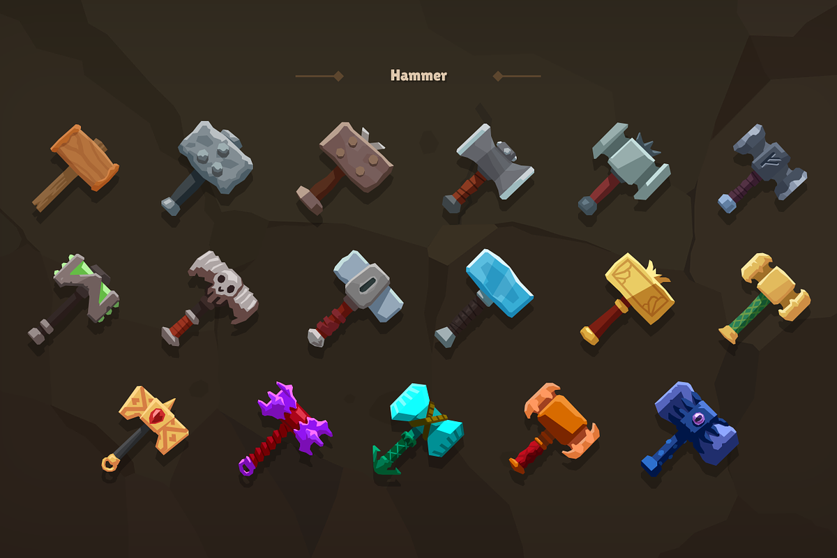 2D Icons - Casual Weapon, an Object Graphic by LAYERLAB (Photo 9 of 10)
