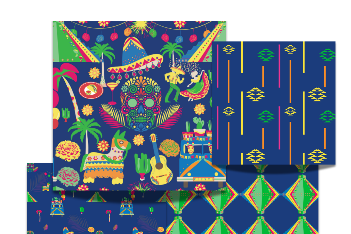 Let’s Fiesta – Dark Theme | Seamless, a Graphic by AashimaDesigns (Photo 1 of 3)