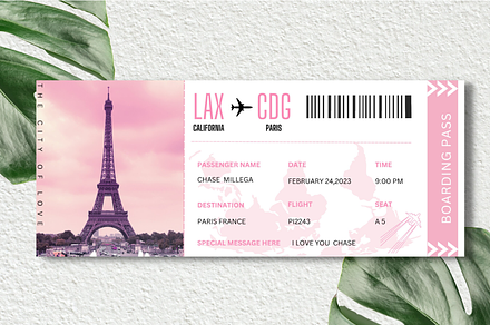 Editable Boarding Pass Template