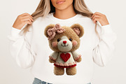 Faux Yarn Valentine's Day Teddy Bear, an Illustration by Craft Nest (Thumbnail 4 of 5)