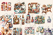 ESTHETICIAN BEAUTICIAN CLIPART PACK, a Person Illustration by Daring Digies (Thumbnail 3 of 6)
