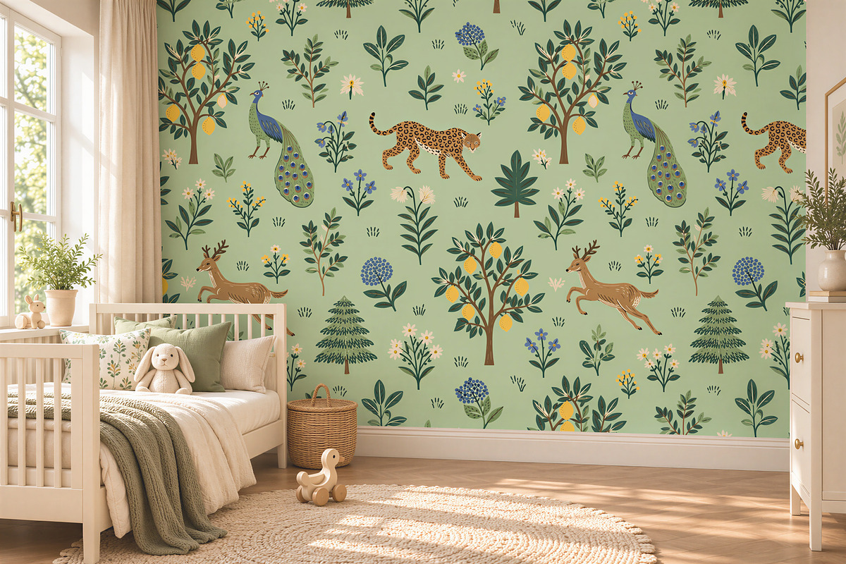 Exotic Garden I Mint Wallpaper, a Wallpaper Graphic by by creative paper (Photo 11 of 15)