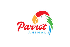 Head Parrot Abstract Colorful Logo