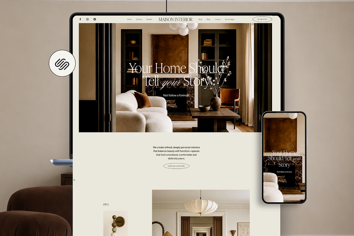 Interior Studio Squarespace Template, a Squarespace Template by Row Creative (Photo 1 of 10)