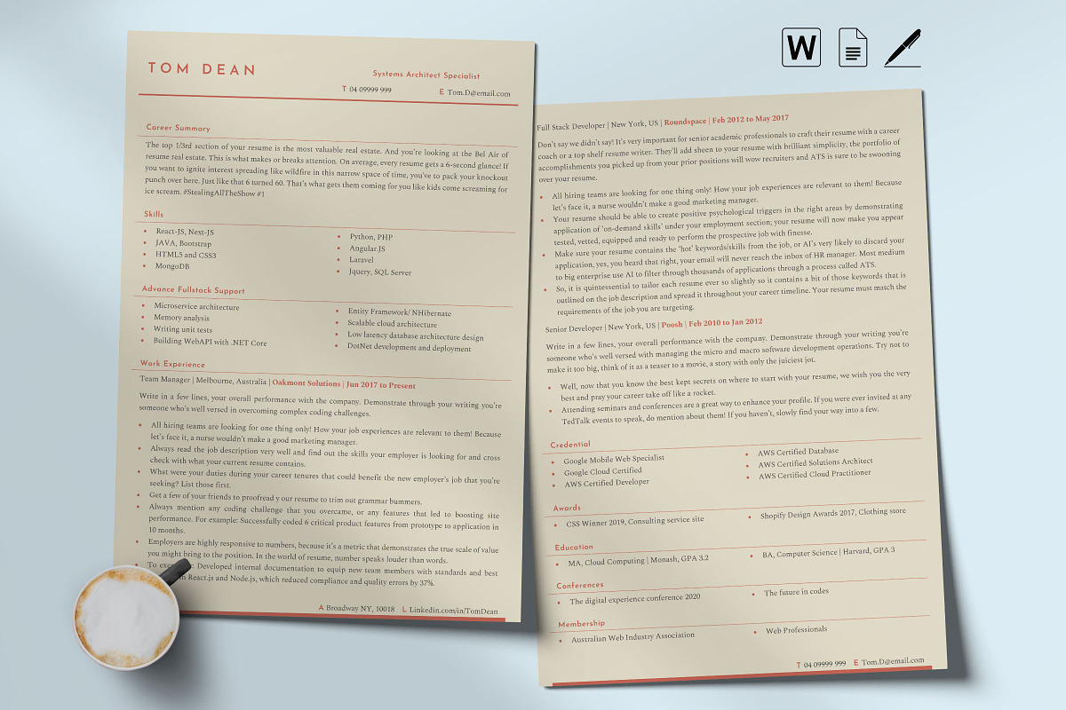 Web Developer Resume Template, a Resume Template by Career Canvas (Photo 3 of 11)