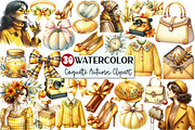 Yellow Coquette Autumn Clipart, an Illustration by Rose Art (Thumbnail 1 of 5)
