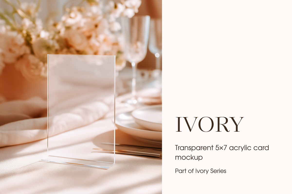 Transparent Acrylic 5x7 Card Mockup, a Product Mockup by Serenefeeling (Photo 1 of 6)