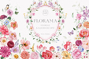 Florama Watercolor Floral Summer Set, a Decorative Illustration by Veris Studio (Thumbnail 1 of 23)