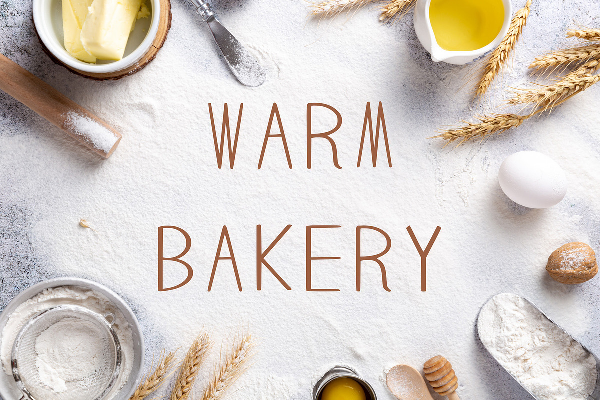 Warm Bakery Font, a Handwritten Font by tchastudio (Photo 1 of 4)