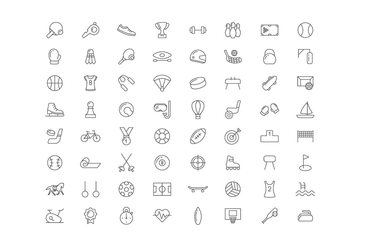 SPORT - vector line icons, an Outline Icon by marusdesign (Photo 2 of 2)