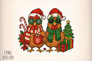 Christmas Chicken PNG, an Illustration by Daily.Designs (Thumbnail 1 of 5)