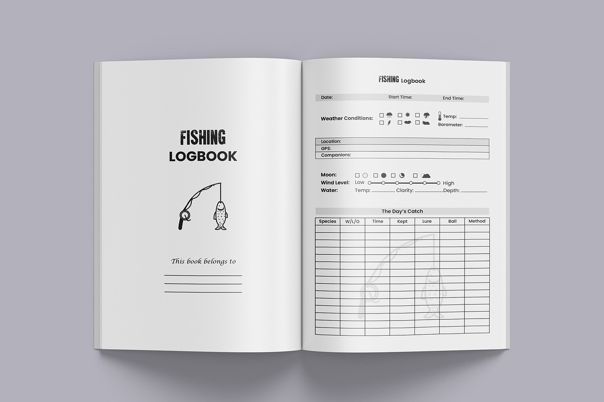 Fishing Record Logbook KDP Interior, a Graphic by Hitubrand (Photo 2 of 3)