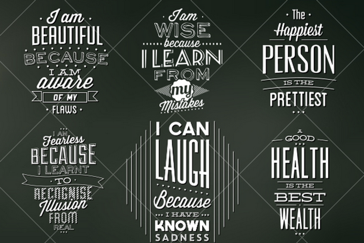 Vintage Chalkboard Quote Badges PSDs, an Illustration by EezyPremium