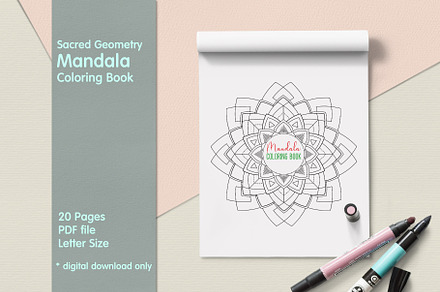 Sacred Geometry Mandala Coloring Boo