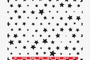SVG Black Stars, Seamless pattern