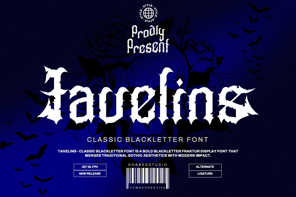 Tavelins - Classic Blackletter Font, a Blackletter Font by Dhabee (Photo 1 of 18)