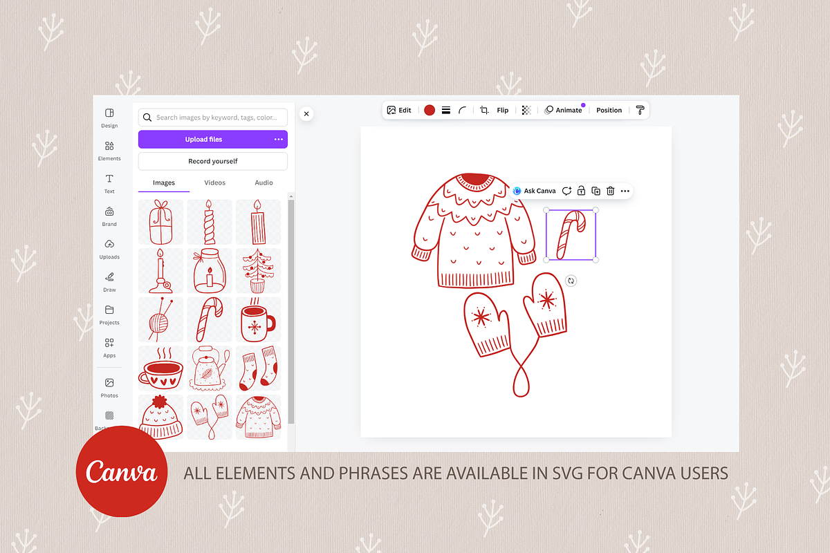 Hand Drawn Christmas Kit, a Seasonal Illustration by miumiu (Photo 7 of 15)