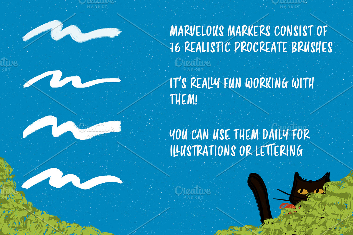 76 Marvelous Markers for Procreate, a Brush Add-On by Biso Studio (Photo 9 of 9)
