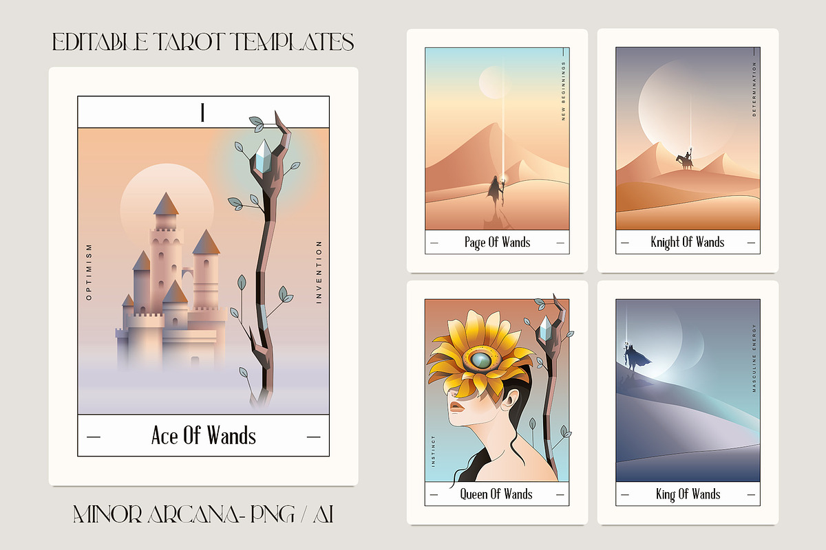 Tarot Card Templates - Minor Arcana, an Illustration by Polar Vectors (Photo 2 of 15)