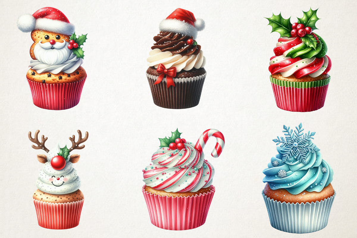 Holiday Cupcakes & Candy Clipart, an Illustration by RobertsArt (Photo 4 of 7)