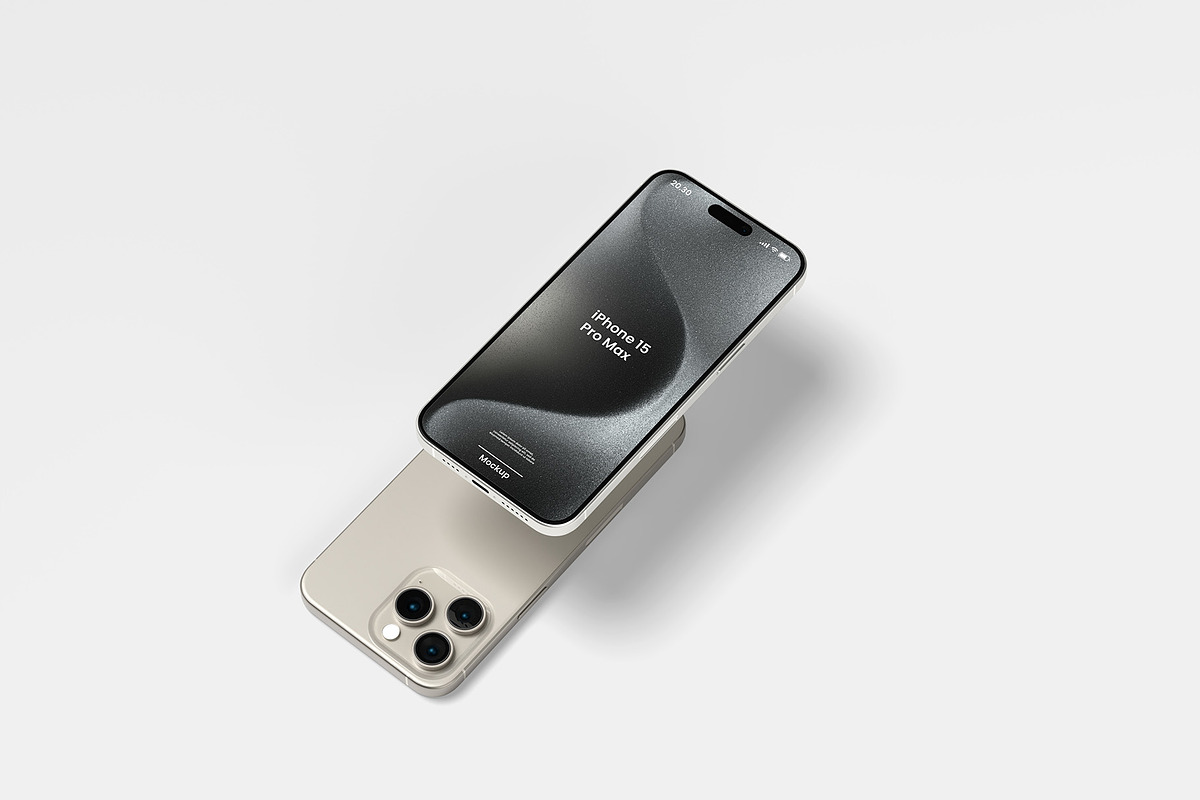 iPhone 15 Pro Max Mockup, an iPhone Mockup by Graphicbars (Photo 8 of 20)