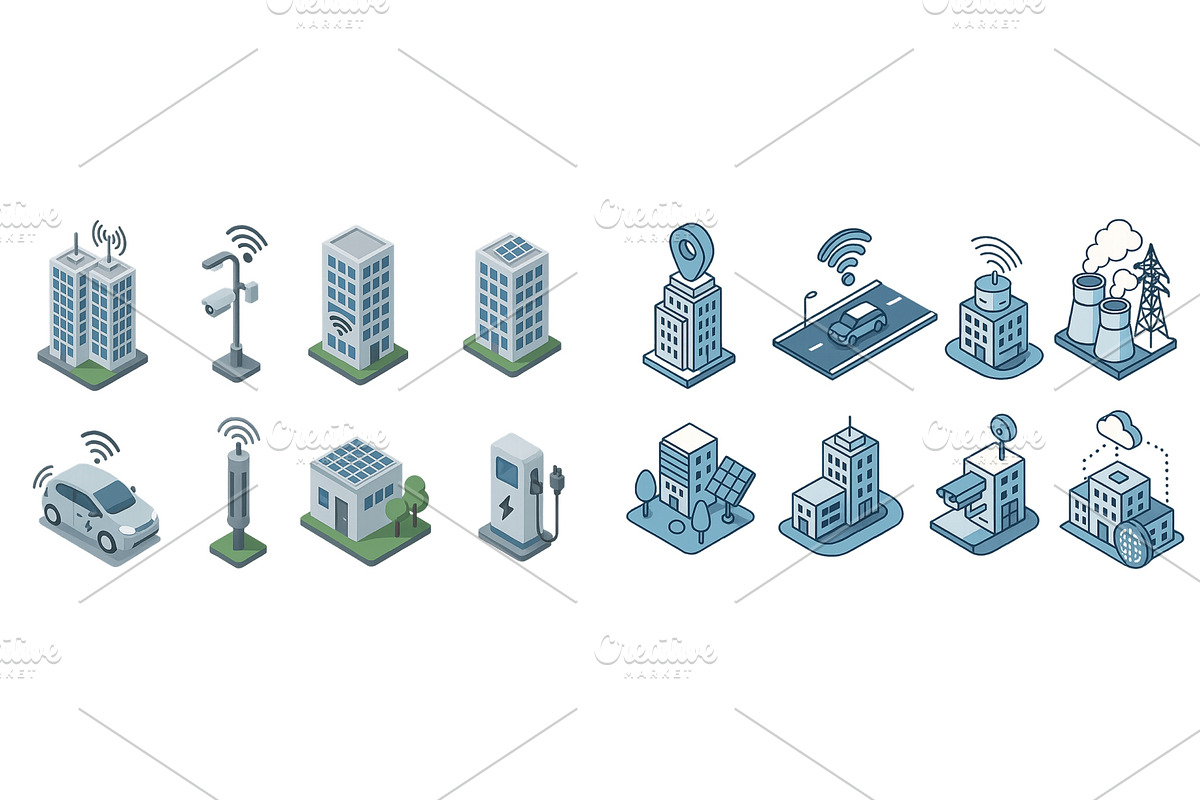 Modern urban landscape featuring, an Object Illustration by ZinetroN