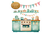 Cute Bakery Clipart Set, a Work Illustration by The Dutch Lady Designs (Thumbnail 4 of 7)