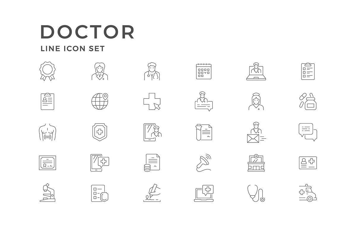 Set line icons of doctor, an Outline Icon by motorama (Photo 2 of 2)