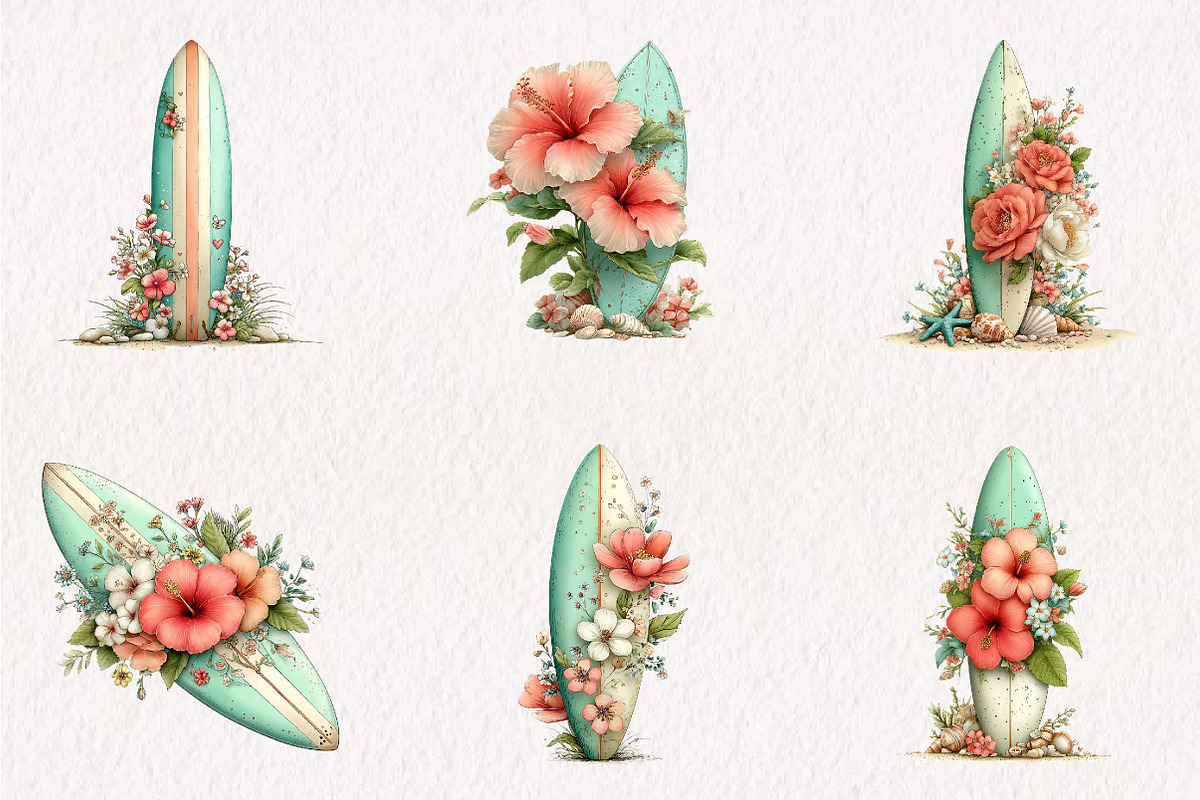 Summer Surfboard Clipart, an Illustration by CreationArt (Photo 4 of 10)