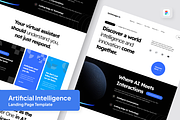 Artificial Intelligence Landing Page, a Landing Page Template by SquidPixey (Thumbnail 1 of 5)