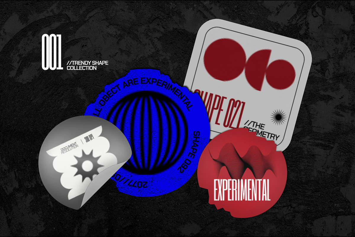 Experimental Shape Pack VOL 1, an Object Graphic by Inviline.co (Photo 4 of 7)