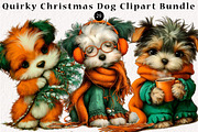 Quirky Christmas Dog Clipart Bundle, a Seasonal Illustration by CreationArt (Thumbnail 1 of 5)