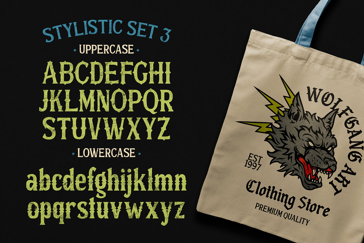 Hold Money Blackletter Typeface, a Blackletter Font by alit design (Photo 12 of 15)