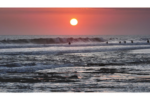 Surfers waiting for waves during, a Sports & Recreation Photo by Goinyk