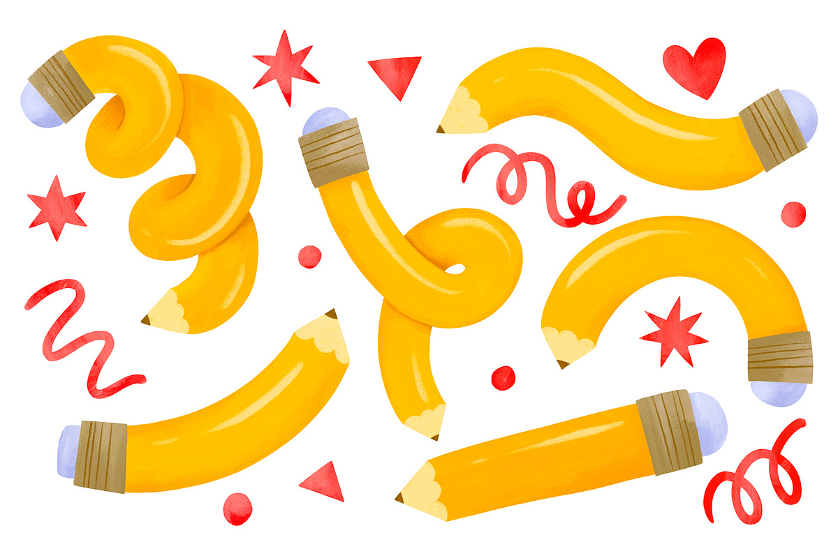 Bent Yellow Pencils Back to School, an Object Graphic by the_myro (Photo 1 of 3)