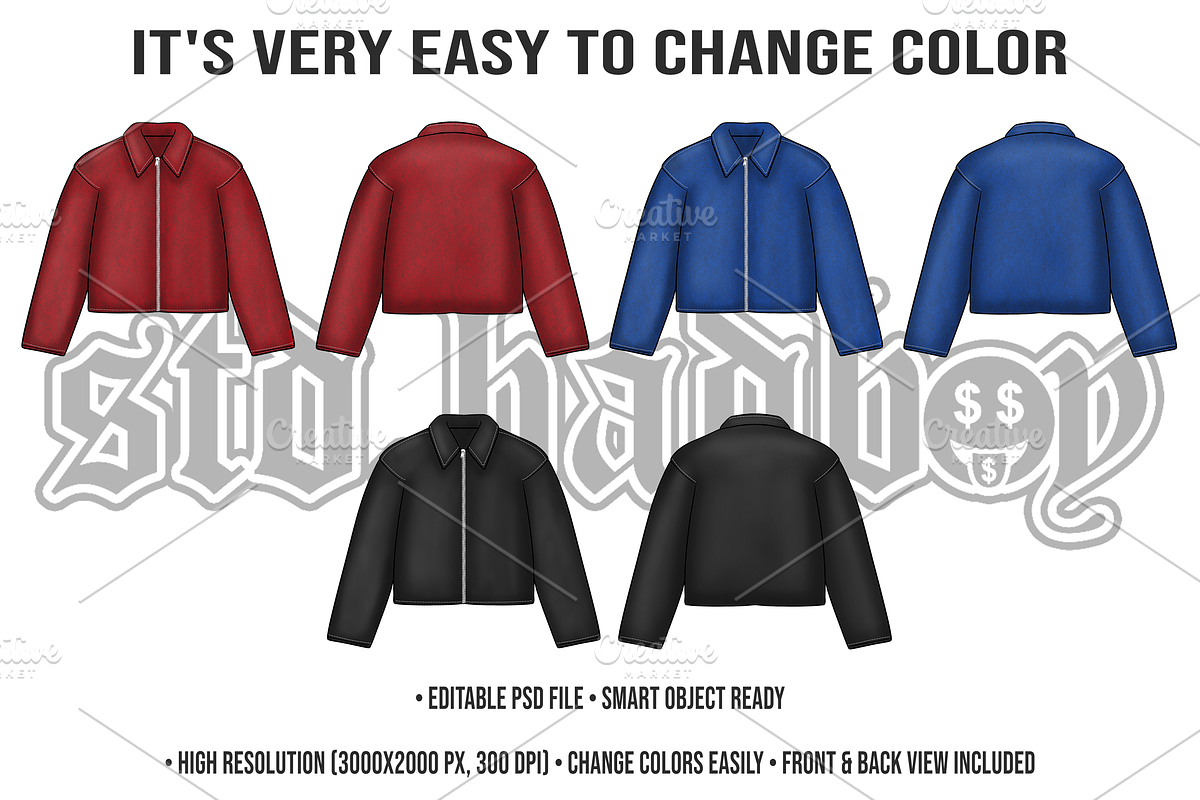 Work Jacket Mockup PSD Vector Style, a Hoody Mockup by std.badboy (Photo 2 of 4)