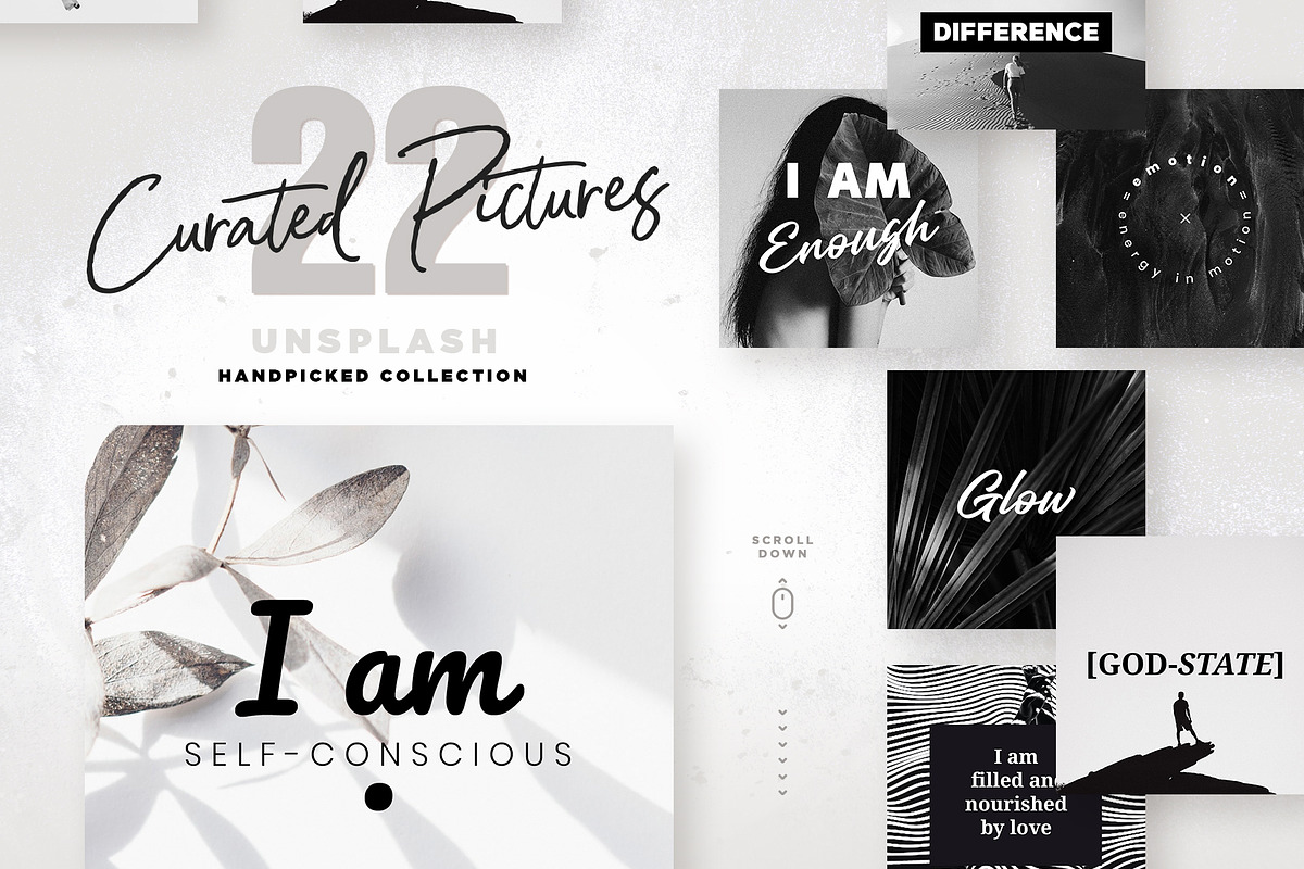 111 x Self-Love Quotes - B/W Edition, a Social Media Template by The Wedding Shop (Photo 2 of 8)