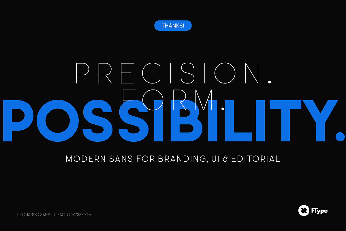 Leonardo Sans – 18 Styles, a Sans Serif Font by FactoryType Studio (Photo 10 of 10)