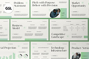 White Green Pitch Deck Google Slide, a Presentation Template by graphicook (Thumbnail 1 of 4)