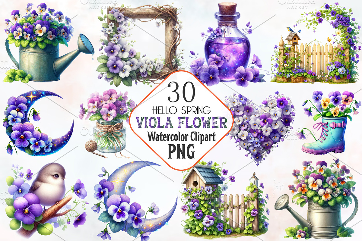 Spring Viola Flower Sublimation, an Illustration by RobertsArt (Photo 1 of 7)